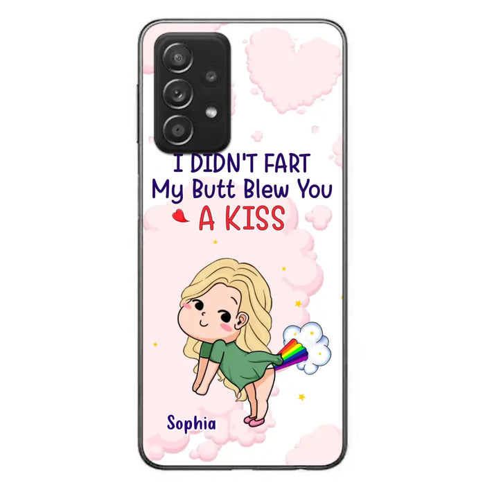 Personalized Fart Couple Phone Case - Funny Valentine's Day Gift For Couple - I Didn't Fart My Butt Blew You A Kiss - Case For iPhone And Samsung