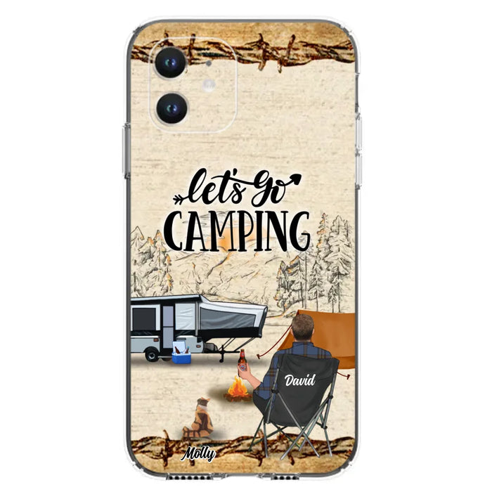 Custom Personalized Camping Phone Case - Gift Idea For Camping Lovers - Couple/Single Man/Woman With Upto 6 Pets - Let's Go Camping - Cases For iPhone & Samsung