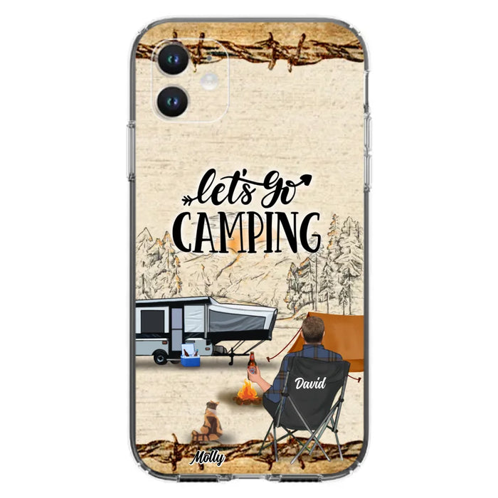 Custom Personalized Camping Phone Case - Gift Idea For Camping Lovers - Couple/Single Man/Woman With Upto 6 Pets - Let's Go Camping - Cases For iPhone & Samsung