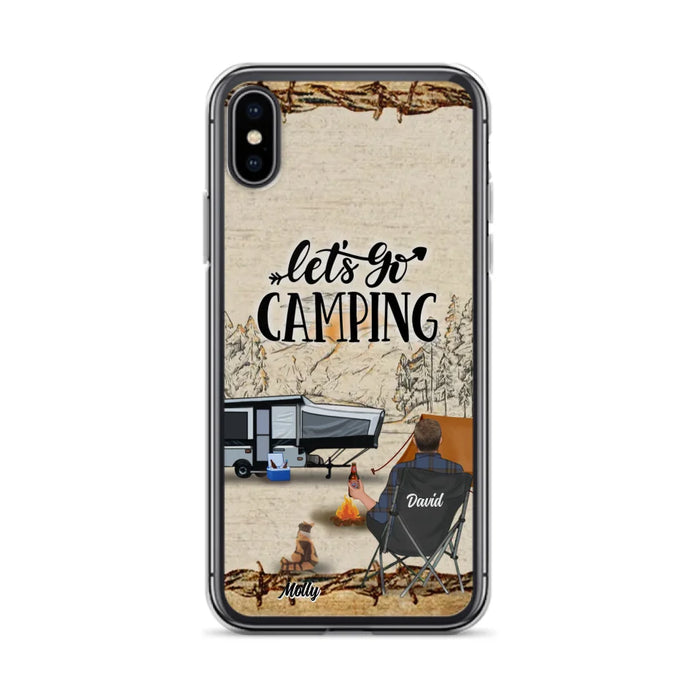 Custom Personalized Camping Phone Case - Gift Idea For Camping Lovers - Couple/Single Man/Woman With Upto 6 Pets - Let's Go Camping - Cases For iPhone & Samsung