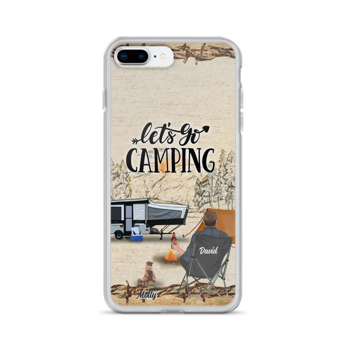 Custom Personalized Camping Phone Case - Gift Idea For Camping Lovers - Couple/Single Man/Woman With Upto 6 Pets - Let's Go Camping - Cases For iPhone & Samsung