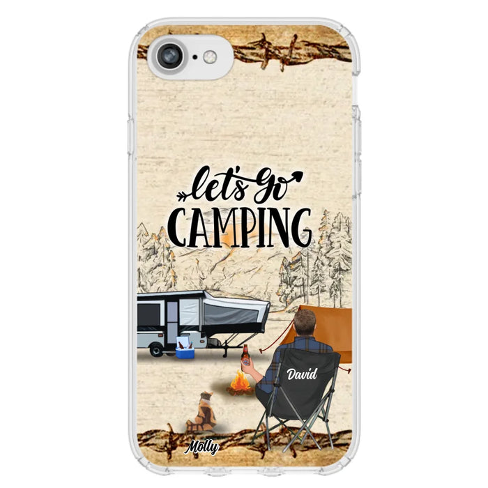 Custom Personalized Camping Phone Case - Gift Idea For Camping Lovers - Couple/Single Man/Woman With Upto 6 Pets - Let's Go Camping - Cases For iPhone & Samsung