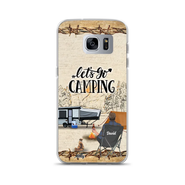 Custom Personalized Camping Phone Case - Gift Idea For Camping Lovers - Couple/Single Man/Woman With Upto 6 Pets - Let's Go Camping - Cases For iPhone & Samsung