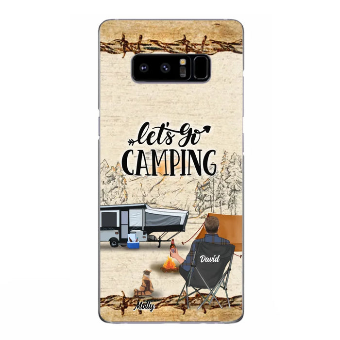 Custom Personalized Camping Phone Case - Gift Idea For Camping Lovers - Couple/Single Man/Woman With Upto 6 Pets - Let's Go Camping - Cases For iPhone & Samsung