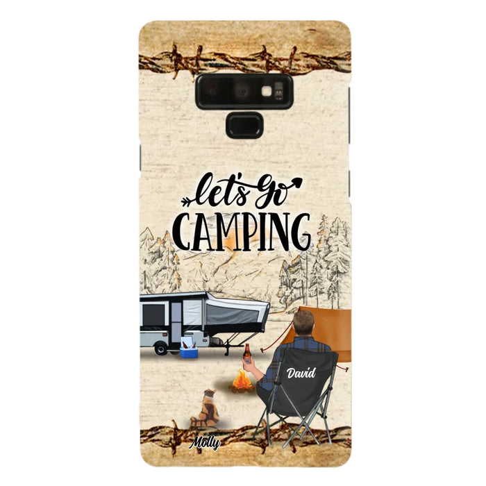 Custom Personalized Camping Phone Case - Gift Idea For Camping Lovers - Couple/Single Man/Woman With Upto 6 Pets - Let's Go Camping - Cases For iPhone & Samsung