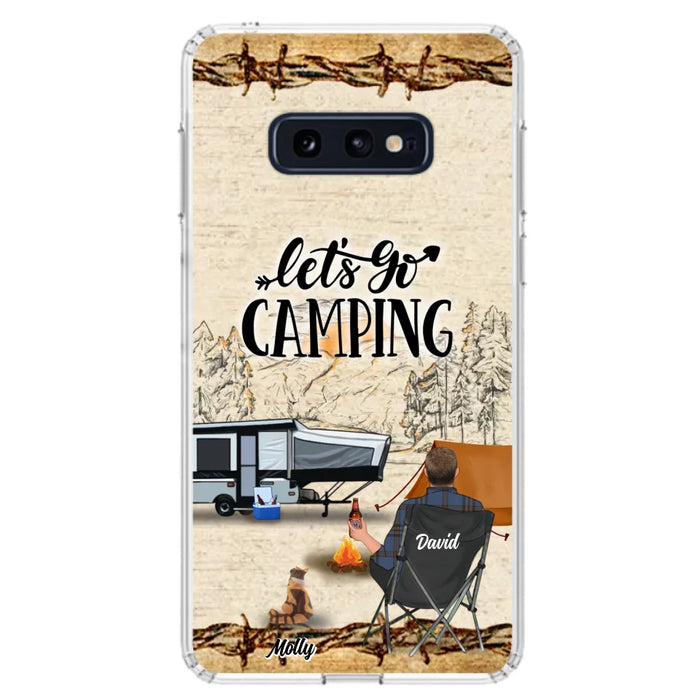 Custom Personalized Camping Phone Case - Gift Idea For Camping Lovers - Couple/Single Man/Woman With Upto 6 Pets - Let's Go Camping - Cases For iPhone & Samsung