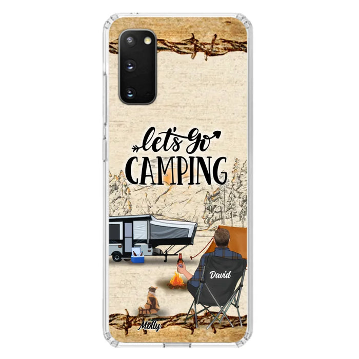 Custom Personalized Camping Phone Case - Gift Idea For Camping Lovers - Couple/Single Man/Woman With Upto 6 Pets - Let's Go Camping - Cases For iPhone & Samsung