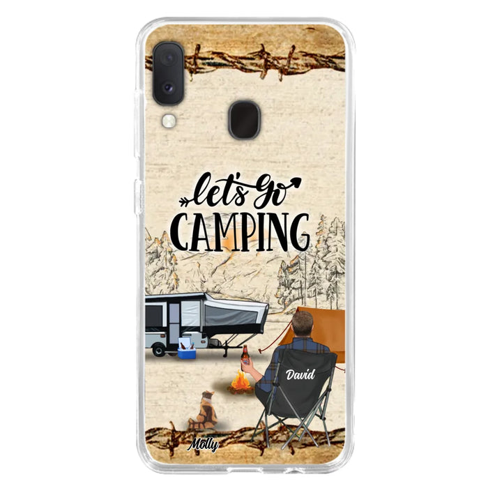 Custom Personalized Camping Phone Case - Gift Idea For Camping Lovers - Couple/Single Man/Woman With Upto 6 Pets - Let's Go Camping - Cases For iPhone & Samsung