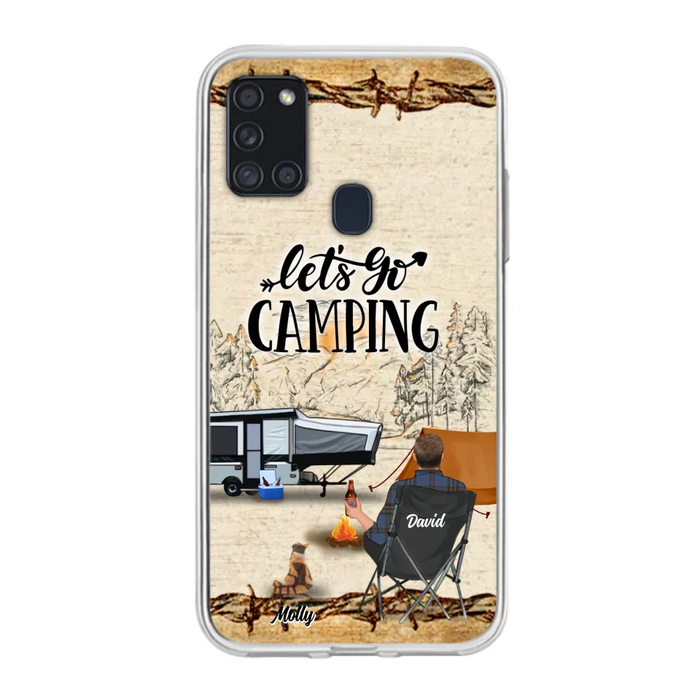 Custom Personalized Camping Phone Case - Gift Idea For Camping Lovers - Couple/Single Man/Woman With Upto 6 Pets - Let's Go Camping - Cases For iPhone & Samsung