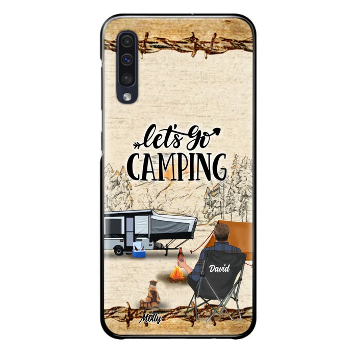 Custom Personalized Camping Phone Case - Gift Idea For Camping Lovers - Couple/Single Man/Woman With Upto 6 Pets - Let's Go Camping - Cases For iPhone & Samsung