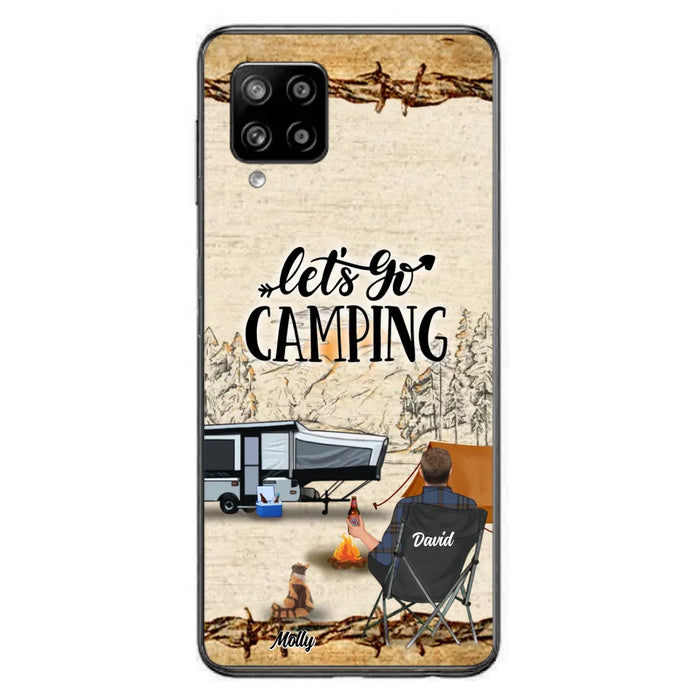 Custom Personalized Camping Phone Case - Gift Idea For Camping Lovers - Couple/Single Man/Woman With Upto 6 Pets - Let's Go Camping - Cases For iPhone & Samsung