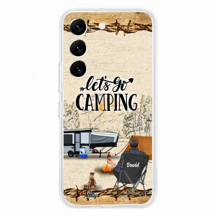 Custom Personalized Camping Phone Case - Gift Idea For Camping Lovers - Couple/Single Man/Woman With Upto 6 Pets - Let's Go Camping - Cases For iPhone & Samsung