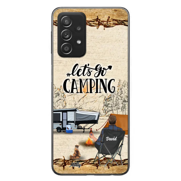 Custom Personalized Camping Phone Case - Gift Idea For Camping Lovers - Couple/Single Man/Woman With Upto 6 Pets - Let's Go Camping - Cases For iPhone & Samsung