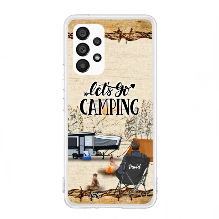 Custom Personalized Camping Phone Case - Gift Idea For Camping Lovers - Couple/Single Man/Woman With Upto 6 Pets - Let's Go Camping - Cases For iPhone & Samsung