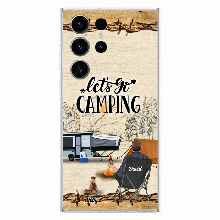 Custom Personalized Camping Phone Case - Gift Idea For Camping Lovers - Couple/Single Man/Woman With Upto 6 Pets - Let's Go Camping - Cases For iPhone & Samsung