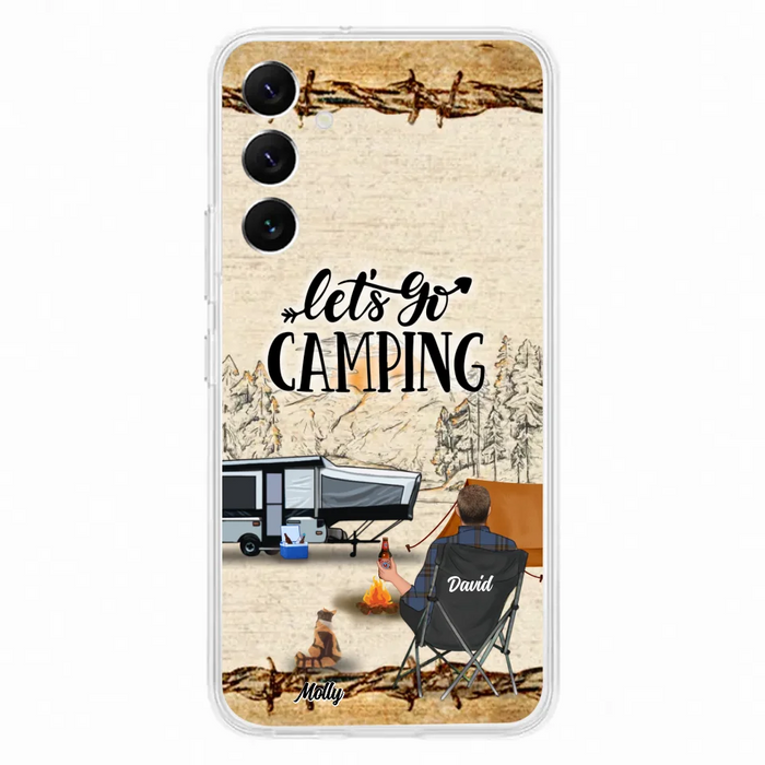 Custom Personalized Camping Phone Case - Gift Idea For Camping Lovers - Couple/Single Man/Woman With Upto 6 Pets - Let's Go Camping - Cases For iPhone & Samsung