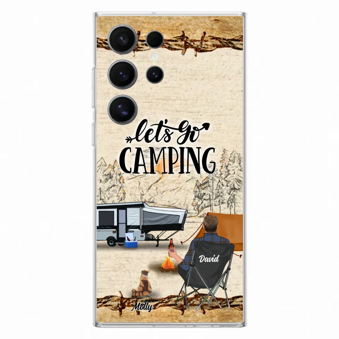 Custom Personalized Camping Phone Case - Gift Idea For Camping Lovers - Couple/Single Man/Woman With Upto 6 Pets - Let's Go Camping - Cases For iPhone & Samsung