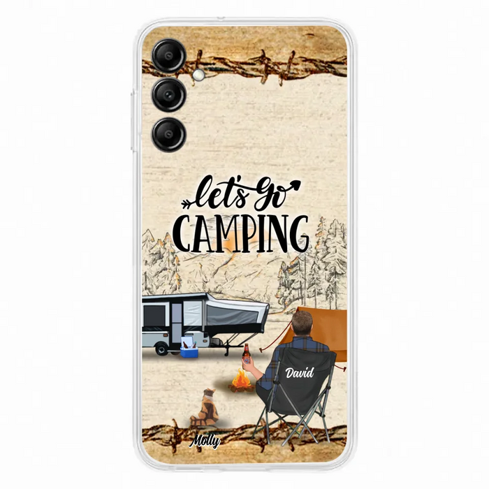 Custom Personalized Camping Phone Case - Gift Idea For Camping Lovers - Couple/Single Man/Woman With Upto 6 Pets - Let's Go Camping - Cases For iPhone & Samsung