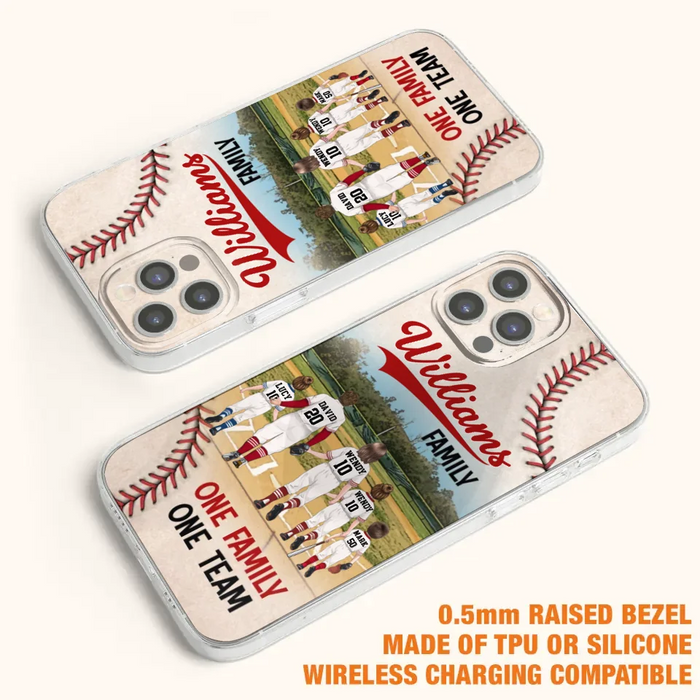 Custom Personalized Baseball Family Phone Case - Upto 3 Children - Gift Idea For Valentine's Day/Birthday/Anniversary/ Mother's Day Gift For Wife From Husband - One Family One Team - Case for iPhone/Samsung