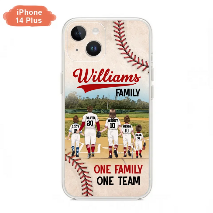 Custom Personalized Baseball Family Phone Case - Upto 3 Children - Gift Idea For Valentine's Day/Birthday/Anniversary/ Mother's Day Gift For Wife From Husband - One Family One Team - Case for iPhone/Samsung