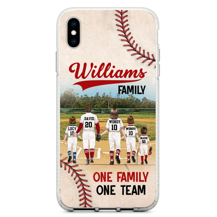 Custom Personalized Baseball Family Phone Case - Upto 3 Children - Gift Idea For Valentine's Day/Birthday/Anniversary/ Mother's Day Gift For Wife From Husband - One Family One Team - Case for iPhone/Samsung