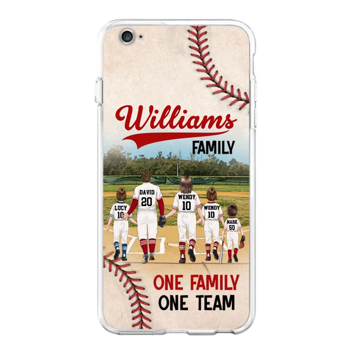 Custom Personalized Baseball Family Phone Case - Upto 3 Children - Gift Idea For Valentine's Day/Birthday/Anniversary/ Mother's Day Gift For Wife From Husband - One Family One Team - Case for iPhone/Samsung