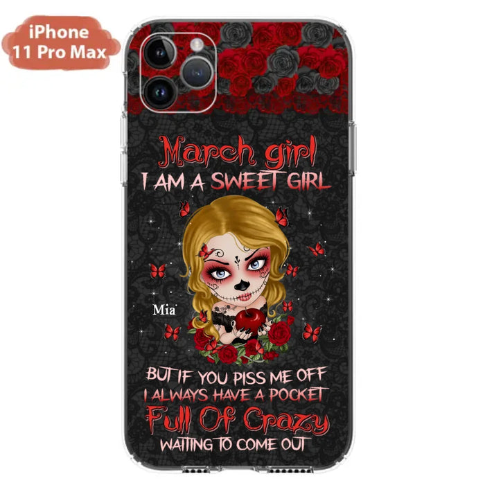 Custom Personalized Sweet Skull Girl Phone Case - Birthday Gift Idea For Girl/ Skull Lover - I Am A Sweet Girl - Case For iPhone And Samsung