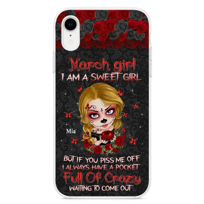 Custom Personalized Sweet Skull Girl Phone Case - Birthday Gift Idea For Girl/ Skull Lover - I Am A Sweet Girl - Case For iPhone And Samsung