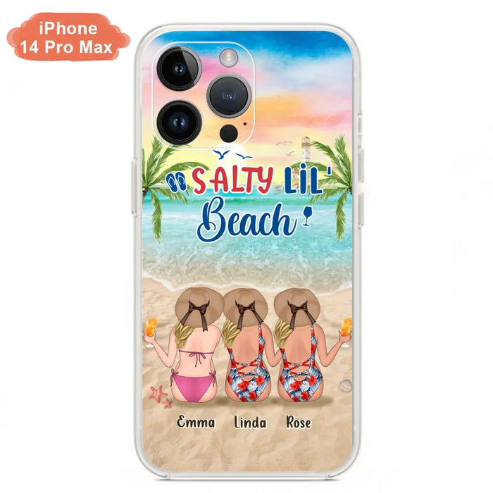 Custom Personalized Beach Girls Phone Case - Upto 3 Girls - Gift Idea For Friends/ Sisters - Salty Lil' Beach - Case For iPhone And Samsung