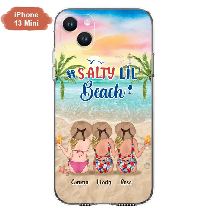 Custom Personalized Beach Girls Phone Case - Upto 3 Girls - Gift Idea For Friends/ Sisters - Salty Lil' Beach - Case For iPhone And Samsung