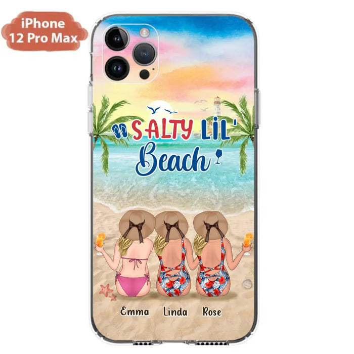 Custom Personalized Beach Girls Phone Case - Upto 3 Girls - Gift Idea For Friends/ Sisters - Salty Lil' Beach - Case For iPhone And Samsung