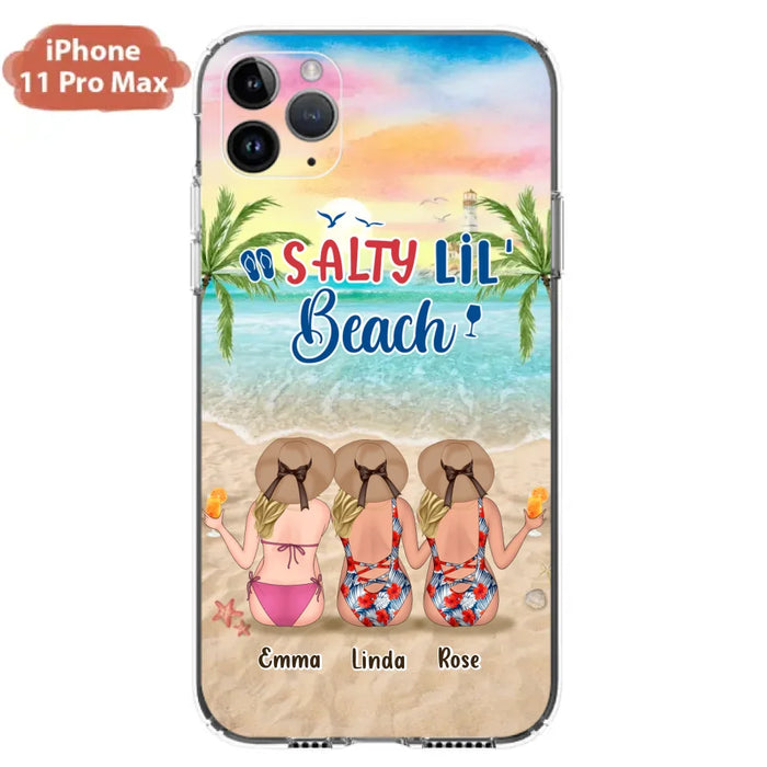 Custom Personalized Beach Girls Phone Case - Upto 3 Girls - Gift Idea For Friends/ Sisters - Salty Lil' Beach - Case For iPhone And Samsung