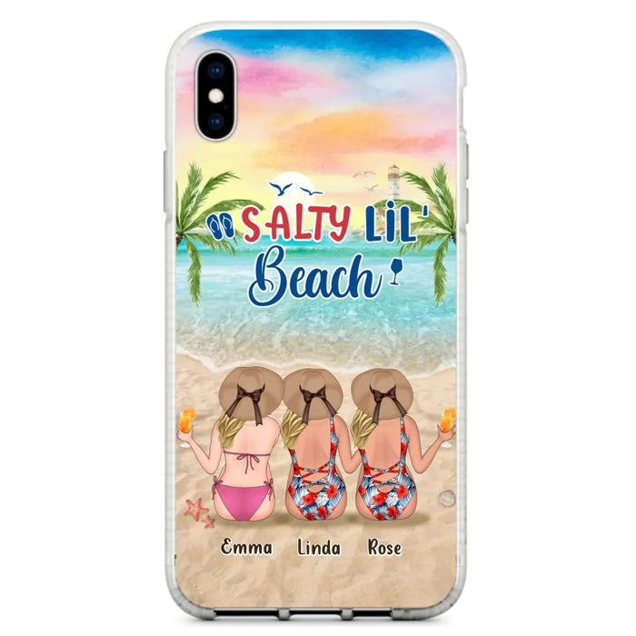 Custom Personalized Beach Girls Phone Case - Upto 3 Girls - Gift Idea For Friends/ Sisters - Salty Lil' Beach - Case For iPhone And Samsung