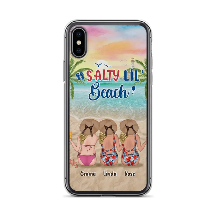 Custom Personalized Beach Girls Phone Case - Upto 3 Girls - Gift Idea For Friends/ Sisters - Salty Lil' Beach - Case For iPhone And Samsung