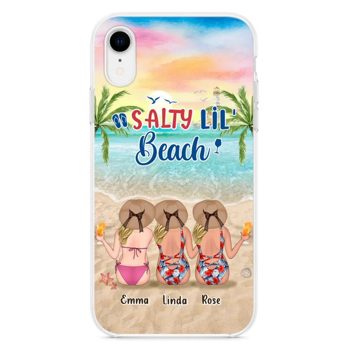 Custom Personalized Beach Girls Phone Case - Upto 3 Girls - Gift Idea For Friends/ Sisters - Salty Lil' Beach - Case For iPhone And Samsung