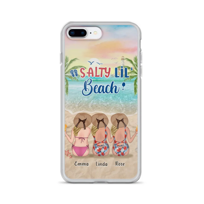 Custom Personalized Beach Girls Phone Case - Upto 3 Girls - Gift Idea For Friends/ Sisters - Salty Lil' Beach - Case For iPhone And Samsung