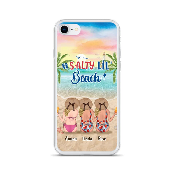 Custom Personalized Beach Girls Phone Case - Upto 3 Girls - Gift Idea For Friends/ Sisters - Salty Lil' Beach - Case For iPhone And Samsung