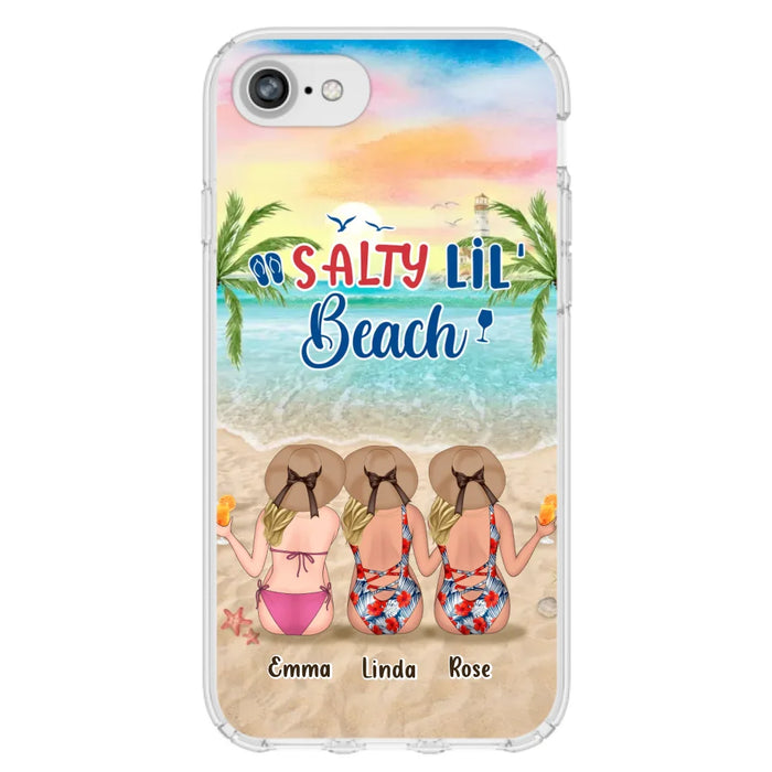 Custom Personalized Beach Girls Phone Case - Upto 3 Girls - Gift Idea For Friends/ Sisters - Salty Lil' Beach - Case For iPhone And Samsung