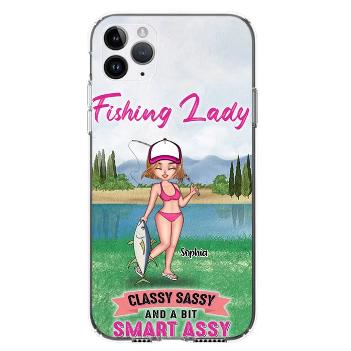 Custom Personalized Fishing Girl Phone Case - Gift Idea For Fishing Lovers - Fishing Lady, Classy Sassy And A Bit Smart Assy - Cases For iPhone & Samsung