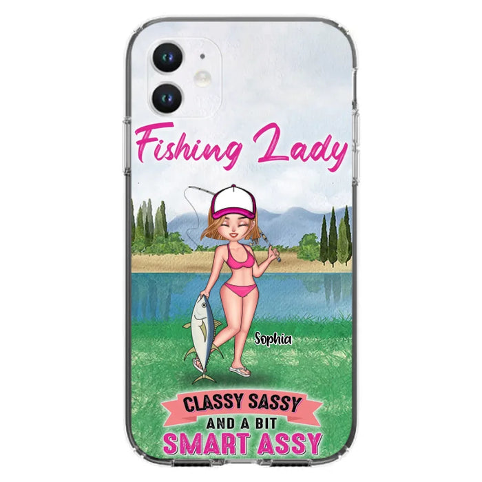 Custom Personalized Fishing Girl Phone Case - Gift Idea For Fishing Lovers - Fishing Lady, Classy Sassy And A Bit Smart Assy - Cases For iPhone & Samsung