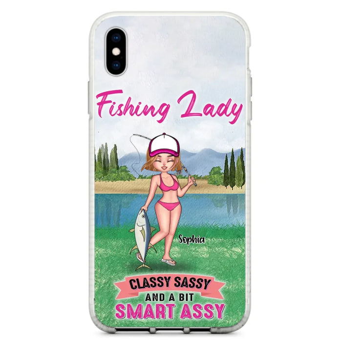 Custom Personalized Fishing Girl Phone Case - Gift Idea For Fishing Lovers - Fishing Lady, Classy Sassy And A Bit Smart Assy - Cases For iPhone & Samsung