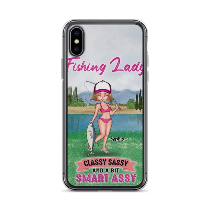 Custom Personalized Fishing Girl Phone Case - Gift Idea For Fishing Lovers - Fishing Lady, Classy Sassy And A Bit Smart Assy - Cases For iPhone & Samsung