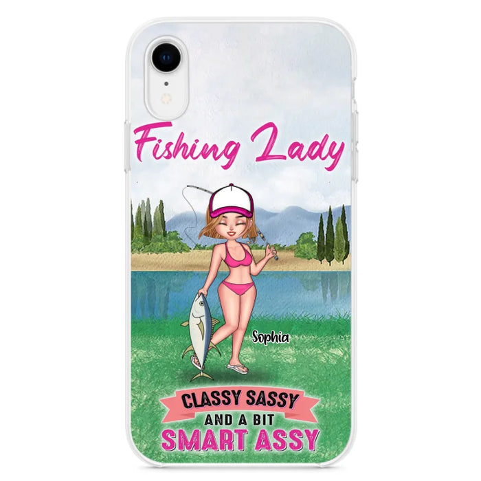 Custom Personalized Fishing Girl Phone Case - Gift Idea For Fishing Lovers - Fishing Lady, Classy Sassy And A Bit Smart Assy - Cases For iPhone & Samsung