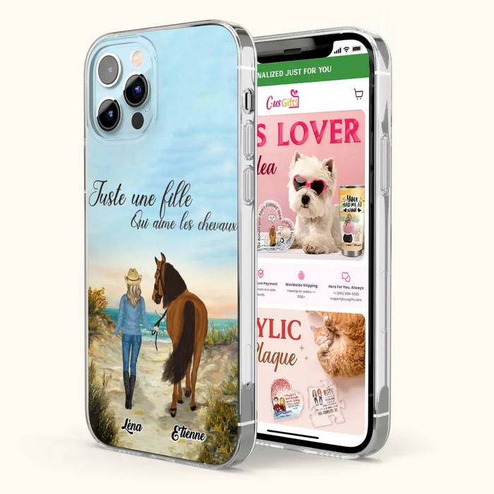 Étuis De Téléphone Personnalisés Pour Une Fille Qui Aime Les Chevaux - Cadeaux Personnalisés Pour Les Amoureux Des Chevaux - Jusqu'À 6 Chevaux - Juste Une Fille Qui Aime Les Chevaux