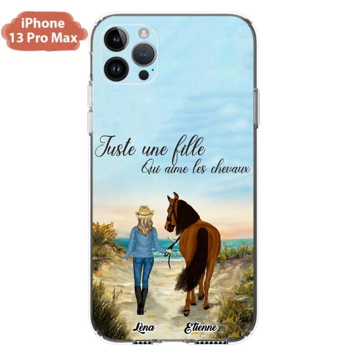 Étuis De Téléphone Personnalisés Pour Une Fille Qui Aime Les Chevaux - Cadeaux Personnalisés Pour Les Amoureux Des Chevaux - Jusqu'À 6 Chevaux - Juste Une Fille Qui Aime Les Chevaux