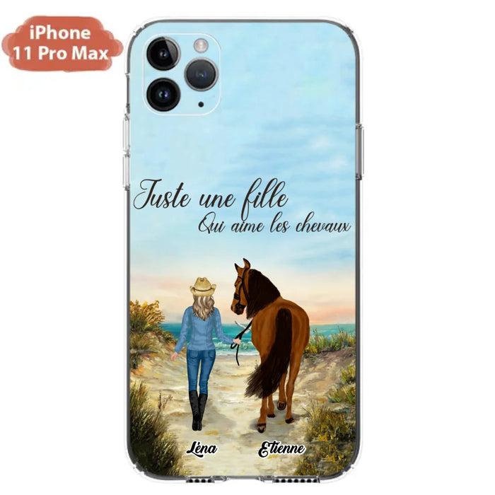 Étuis De Téléphone Personnalisés Pour Une Fille Qui Aime Les Chevaux - Cadeaux Personnalisés Pour Les Amoureux Des Chevaux - Jusqu'À 6 Chevaux - Juste Une Fille Qui Aime Les Chevaux