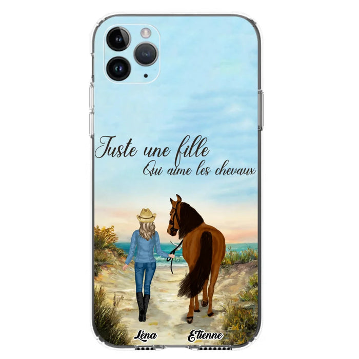 Étuis De Téléphone Personnalisés Pour Une Fille Qui Aime Les Chevaux - Cadeaux Personnalisés Pour Les Amoureux Des Chevaux - Jusqu'À 6 Chevaux - Juste Une Fille Qui Aime Les Chevaux