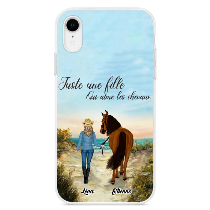 Étuis De Téléphone Personnalisés Pour Une Fille Qui Aime Les Chevaux - Cadeaux Personnalisés Pour Les Amoureux Des Chevaux - Jusqu'À 6 Chevaux - Juste Une Fille Qui Aime Les Chevaux