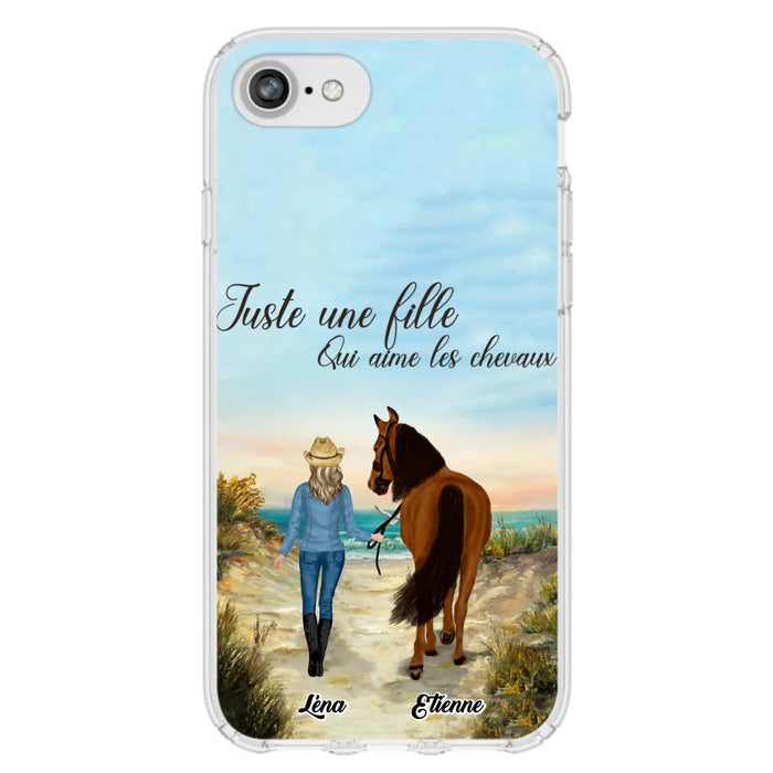 Étuis De Téléphone Personnalisés Pour Une Fille Qui Aime Les Chevaux - Cadeaux Personnalisés Pour Les Amoureux Des Chevaux - Jusqu'À 6 Chevaux - Juste Une Fille Qui Aime Les Chevaux