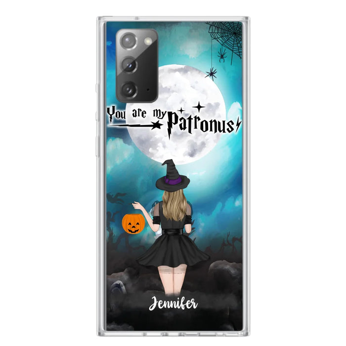 Custom Personalized Halloween Phone Case - Up to 3 Girls and 2 Cats - You Are My Patronus - Wiccan Decor/Pagan Decor